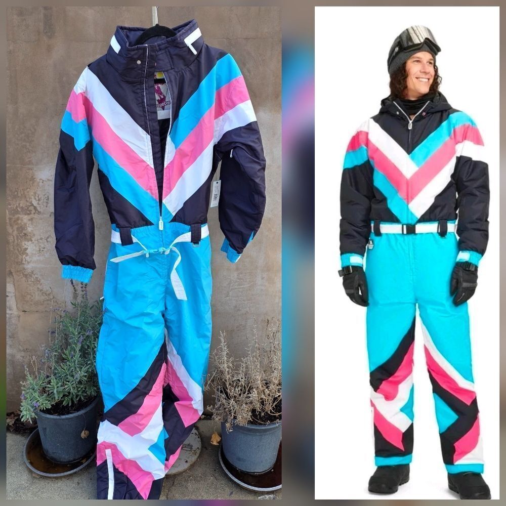 Tipsy Elves Mens Pastel Pro Combo Vintage Style Ski Suit New